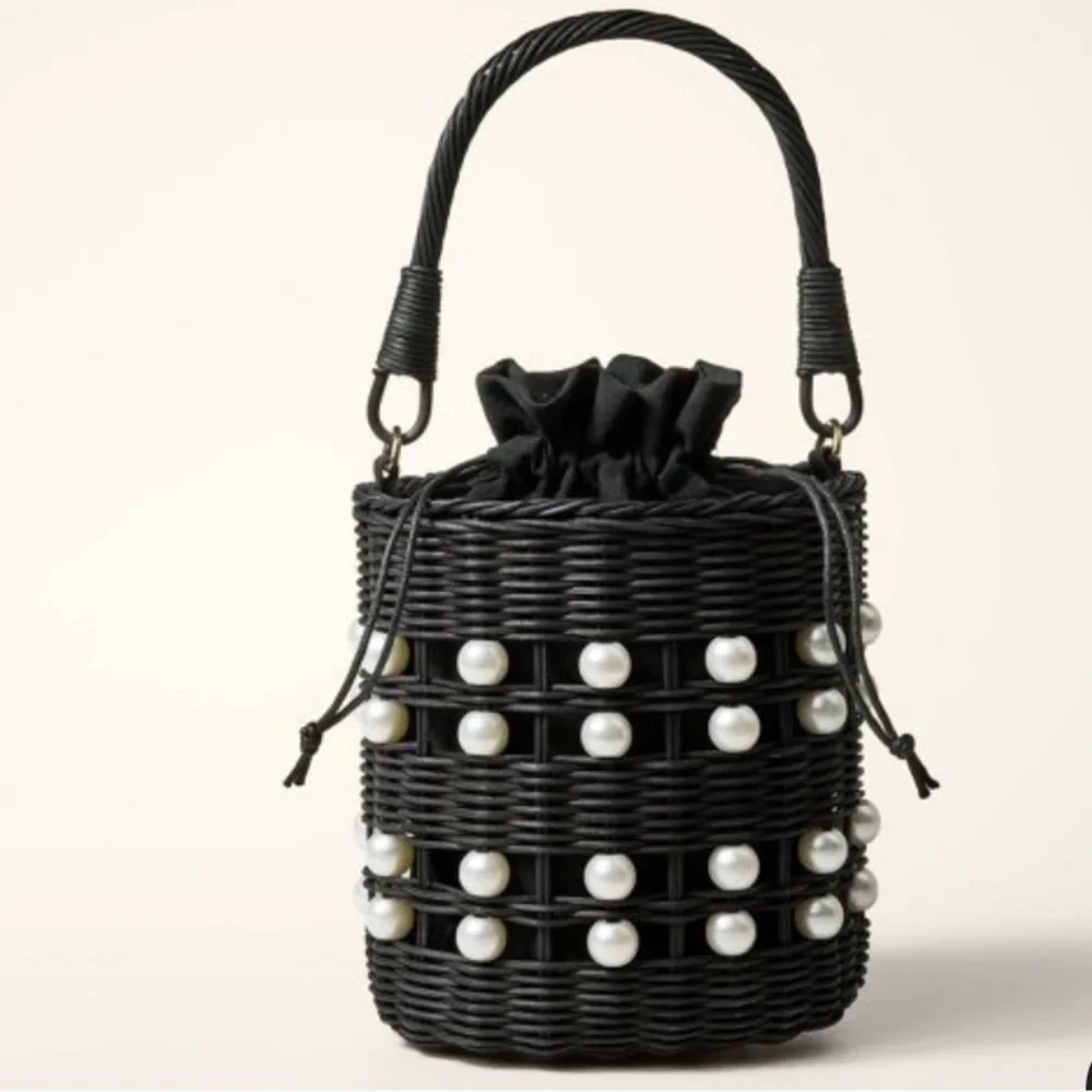 NWT Kate Spade x Target Pearl-Embellished Basket Bucket Bag